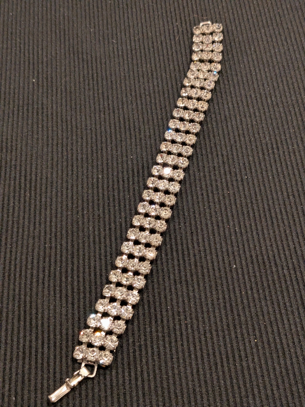 B#4: Crystal Pavé Silver-Tone Bracelet 7"- Women Jewelry